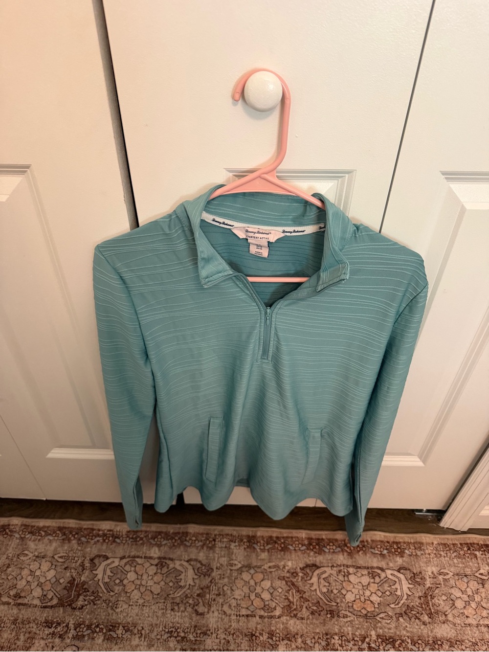 Tommy Bahama Mint Stripe Quarter-Zip Pullover